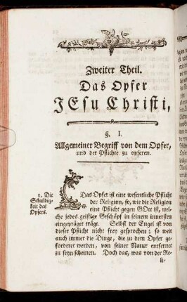 Zweiter Theil. Das Opfer Jesu Christi,