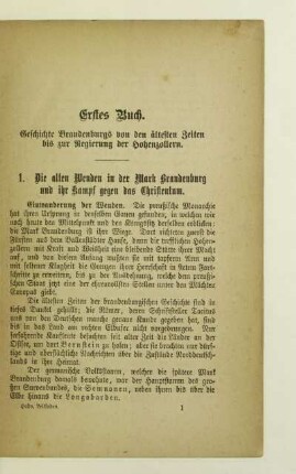 Erstes Buch. Geschichte Brandenburgs von den ältesten Zeiten bis zur Regierung der Hohenzollern