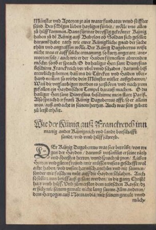 Wie der Künig auß Franckreych inn manig ander Künigreich und landt botschafft sandt/ ...