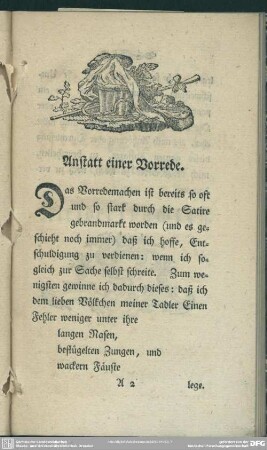 Anstatt einer Vorrede