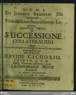 3: De Successione Collateralium