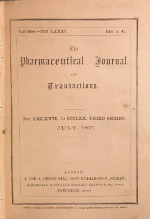 The pharmaceutical journal and transactions, 8, [a]