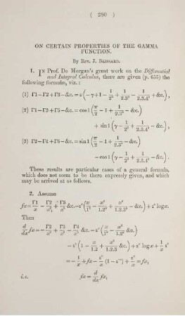 On certain properties of the gamma function. Plate 2.