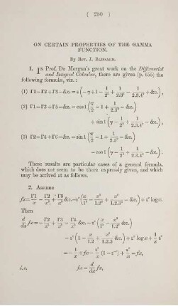 On certain properties of the gamma function. Plate 2.