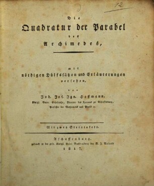 Die Quadratur der Parabel des Archimedes
