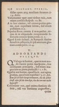 V. Adhortandi Oblique.