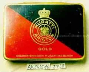 Blechdose für 25 Stück Zigaretten "MURATTI ARISTON GOLD CIGARETTENFABRIK MURATTI A.G. BERLIN"