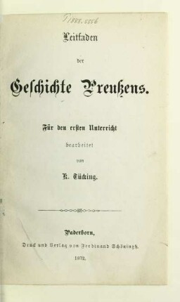 Leitfaden der Geschichte Preußens : für den ersten Unterricht