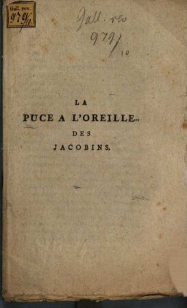 La Puce à l'oreille des Jacobins