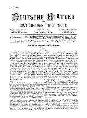 Chr. Fr. D. Schubart als Schulmann : (Fortsetzung)