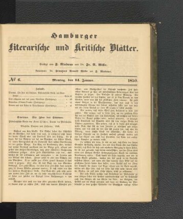 No. 6. 14. Januar 1850