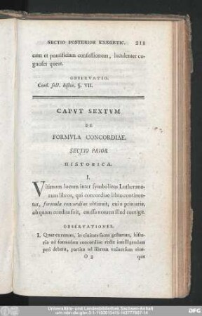 Caput Sextum De Formula Concordiae.