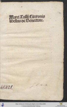 Marci Tullii Ciceronis libellus de Senectute