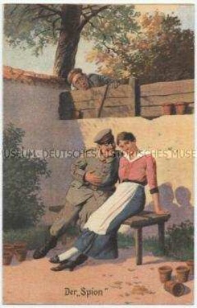 Karikatur auf militärische Fachausdrücke Nr. 5: Der Spion