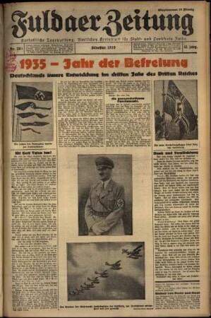Erste Ausgabe vom Dienstag, den 31. Dezember 1935.