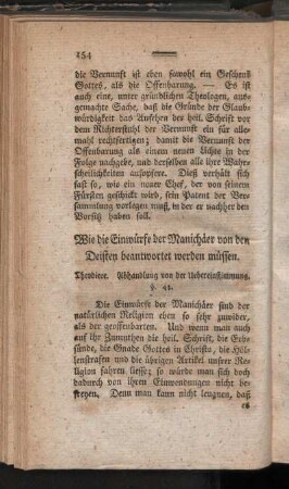 Wie die Einwürfe der Manichäer von den Deisten beantwortet werden müssen