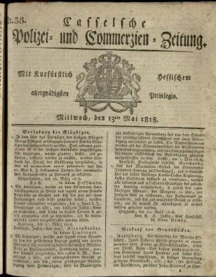 Nr. 38, Mittwoch, den 13ten Mai 1818