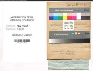 Entnazifizierung Heinrich Gerlach, geb. 19.10.1909 (Kaufmann)