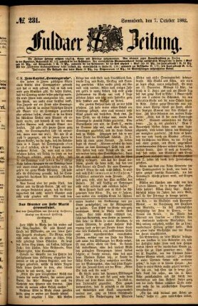 Ausgabe vom Samstag, den 07. Oktober 1882.