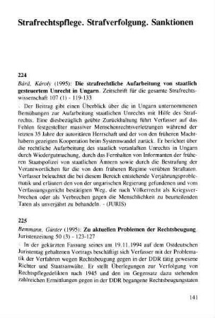 141-275, Strafrechtspflege. Strafverfolgung. Sanktionen