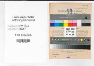 Entnazifizierung Elisabeth Feill , geb. 11.08.1898 ()
