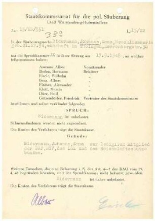 Bidermann, Johanna Emma
