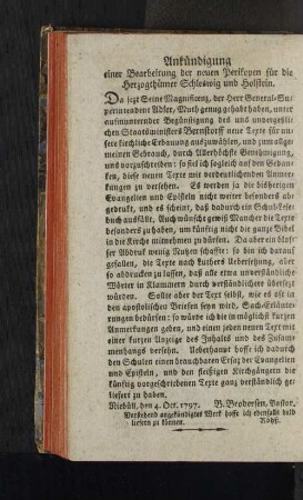Ankündigung.