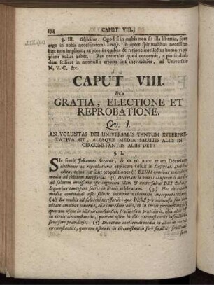 Caput VIII. De Gratia, Electione Et Reprobatione.
