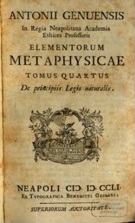 Elementa Metaphysicae : Mathematicum In Morem, 4. De principiis Legis naturalis