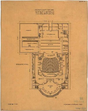 Fischer, Theodor; Heilbronn; Stadt-Theater - Grundriss EG