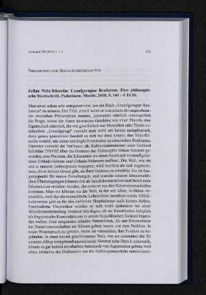 Philosophie und Sozialwissenschaften