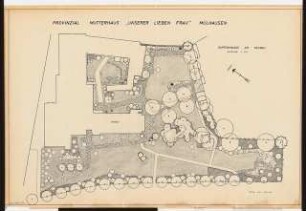 Garten am Provinzial-Mutterhaus der Schwestern »Unserer lieben Frau«, Mülhausen: Lageplan mit Gartenplan 1:200