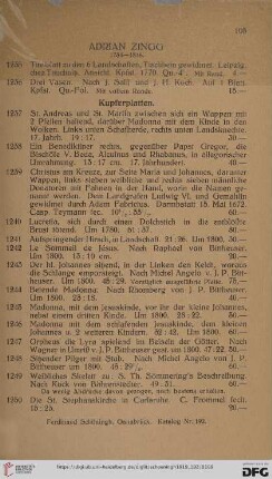 Kupferplatten (Nr. 1237 - 1252)