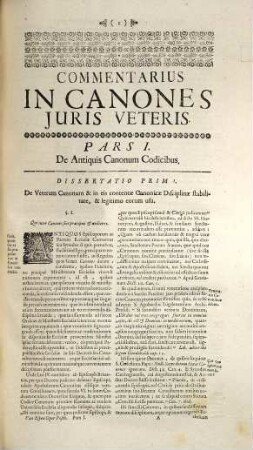 Commentarius In Canones Et Decreta Juris Veteris, Ac Novi Et In Jus Novissimum : Opus Posthumum