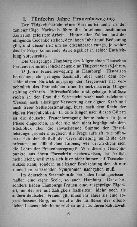 I. Fünfzehn Jahre Frauenbewegung.