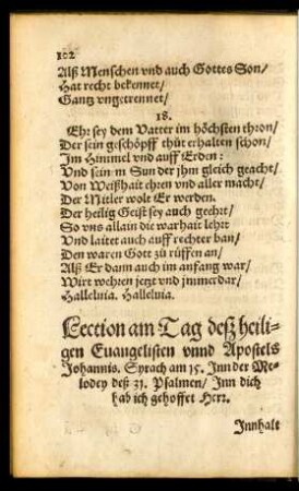 Lection am Tag deß heiligen Evangelisten unnd Apostels Johannis.