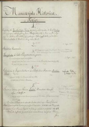 Manuscripta historica in folio