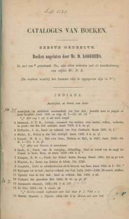 Catalogus van boeken