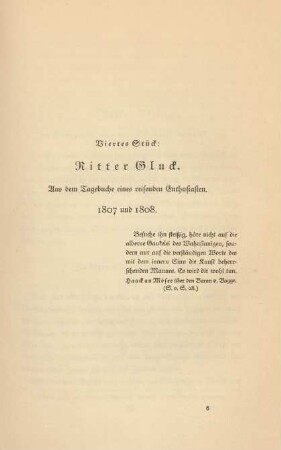 Viertes Stück: Ritter Gluck ...