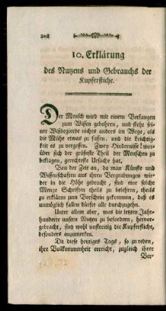 10. Erklärung des Nutzens und Gebrauchs der Kupferstiche