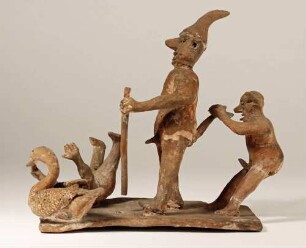 Gruppe von drei grotesken Männern