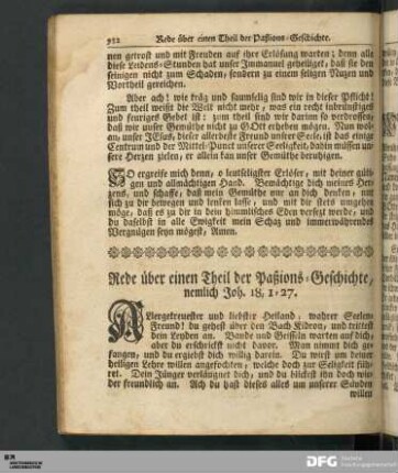 Rede über einen Theil der Paßions-Geschichte, nemlich Joh. 18, 1-27.
