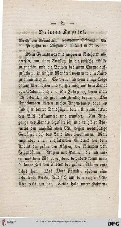Drittes Kapitel: Abreise von Alexandrien. Grausamer Gebrauch. Die Prinzessin von Abyssinien. Ankunft in Kairo