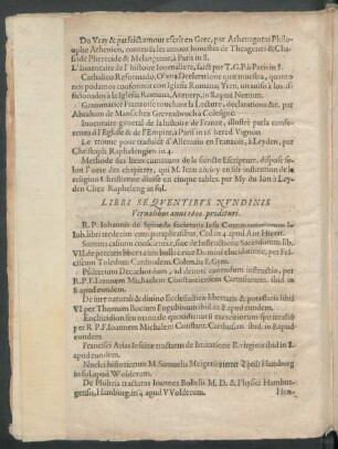 Libri Sequentibus Nundinis Vernalibus anni 1600. prodituri.