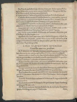 Libri Sequentibus Nundinis Vernalibus anni 1600. prodituri.