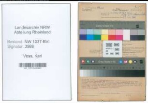 Entnazifizierung Karl Voss , geb. 17.10.1894 (Arbeiter)
