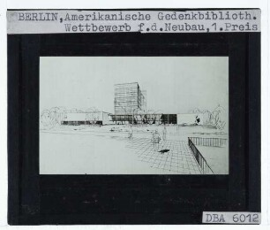 Berlin, Amerika Gedenkbibliothek : Entwurfszeichnung