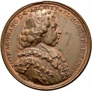 Erzbischof - Medaille auf die in Mainz erbaute Fontäne