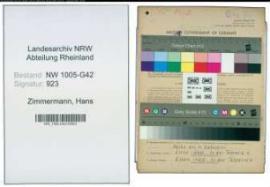 Entnazifizierung Hans Zimmermann , geb. 24.04.0000 (Fahrer)