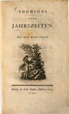 Thomsons vier Jahrszeiten : Aus dem Englischen